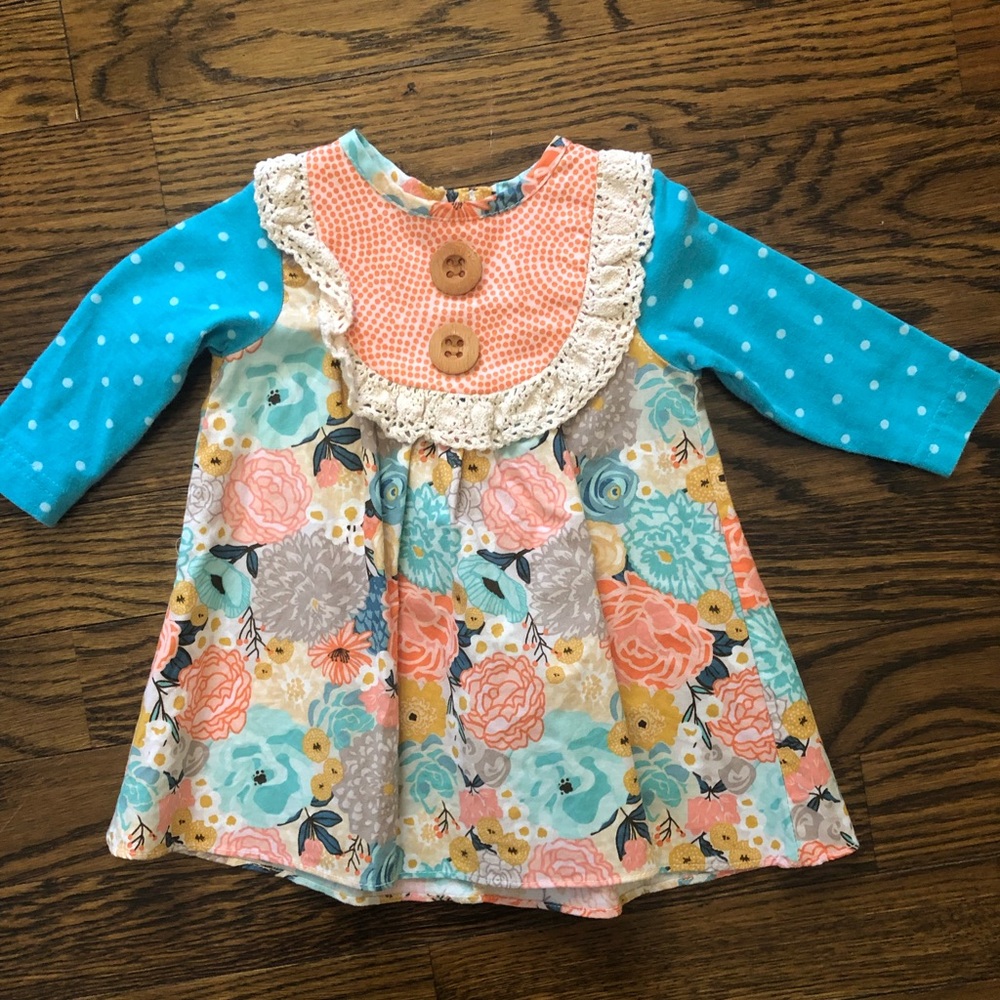 6/9m Ricrac and ruffles dress